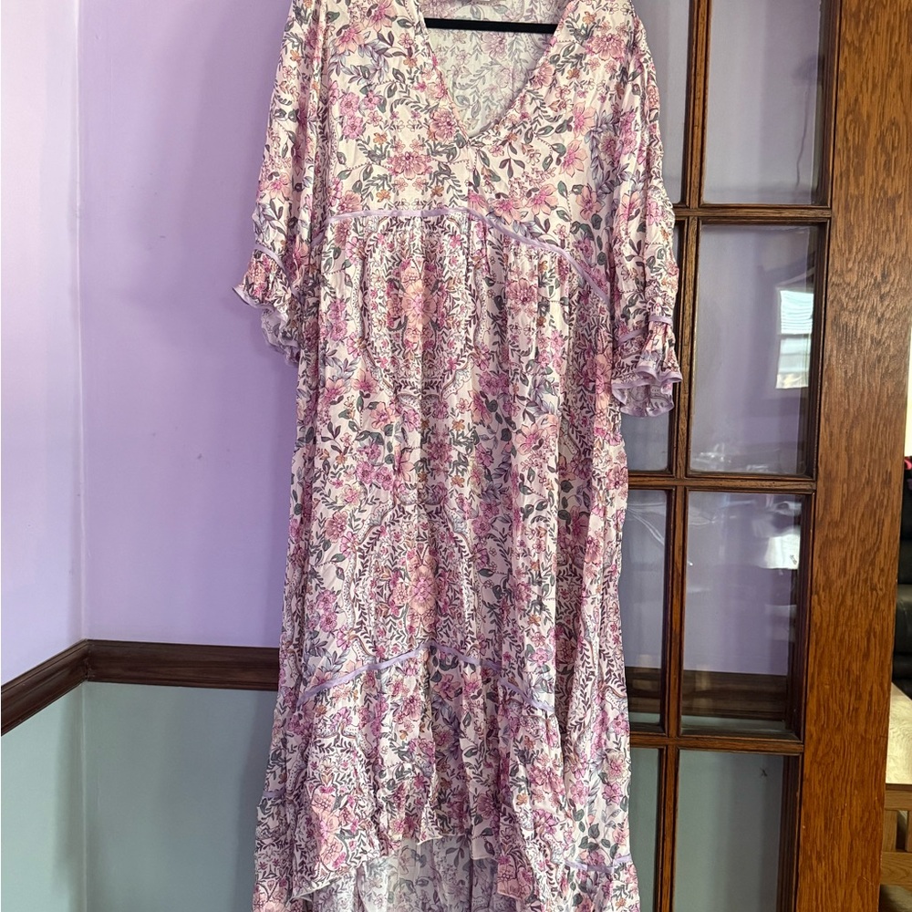 Johnny Was Pink Floral High Low Dress